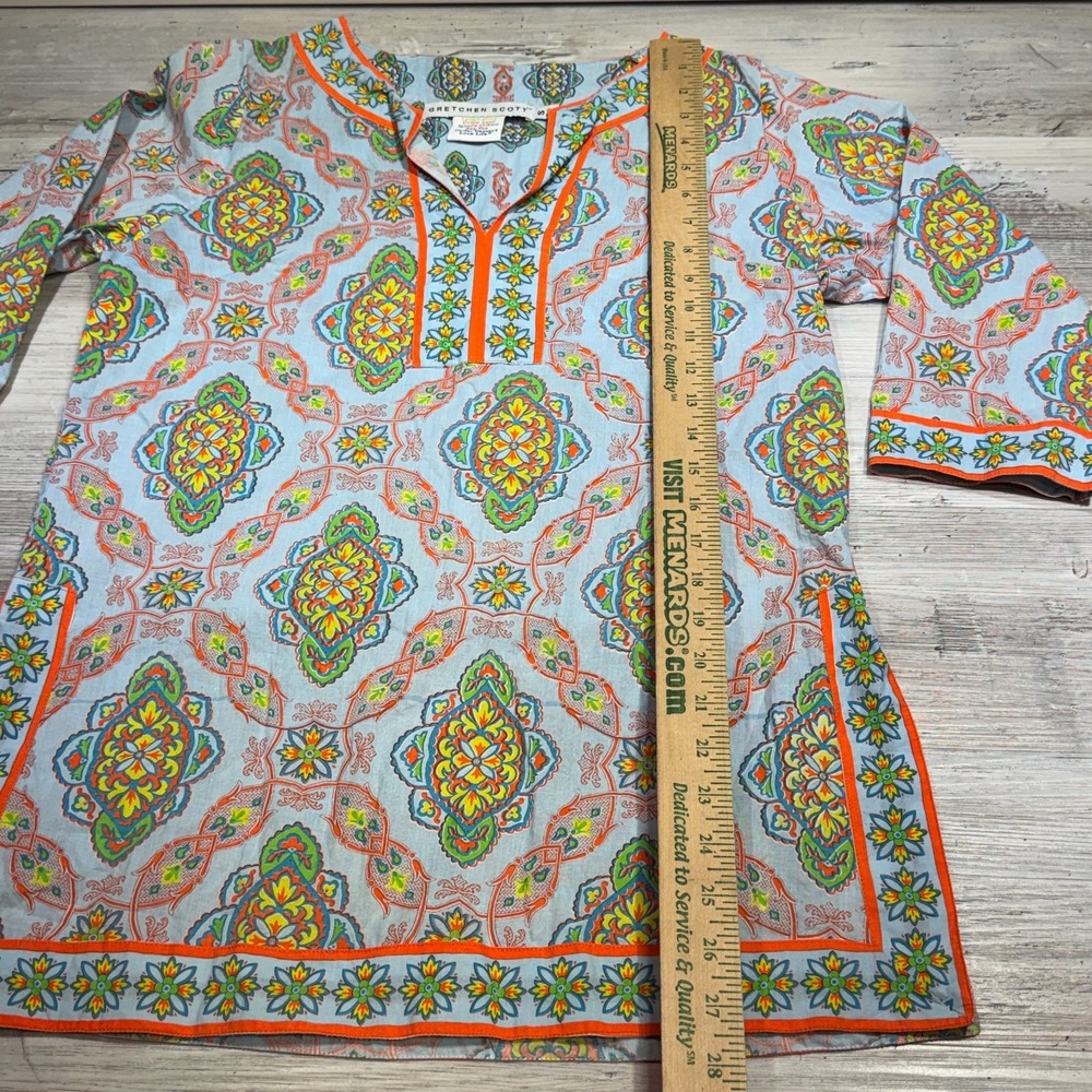 Gretchen Scott Split Neck Patterned Tunic Womens Sz S‎ - Picture 5 of 8